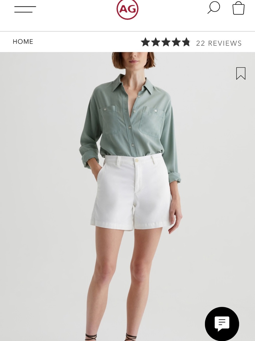 Ag Adriano Goldschmied High-Rise White Women's Shorts NWOT